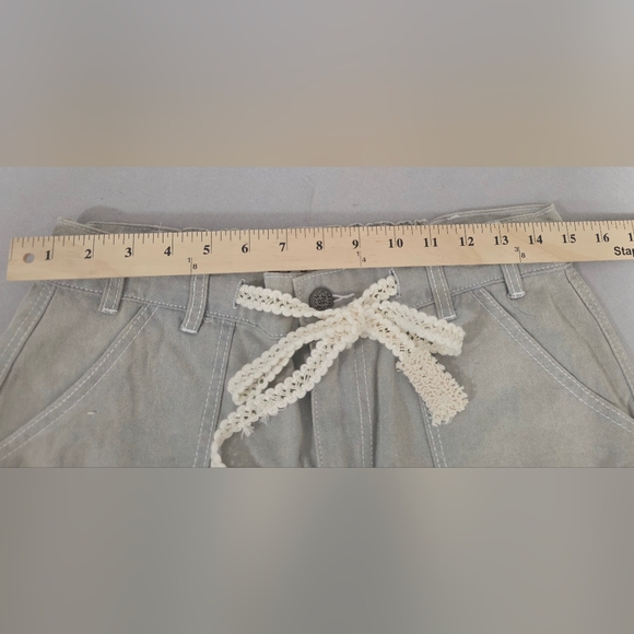 POL Crochet Overlayed Sage Green Cargo Jogger Small - New Without Tags - Picture 3 of 8